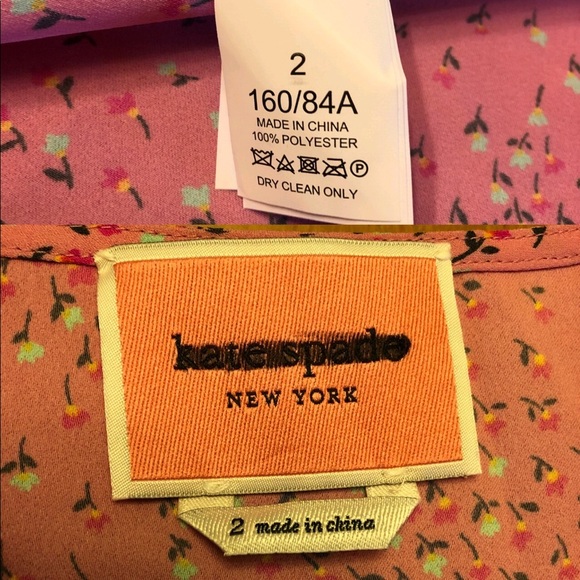 Kate Spade Meadow pink floral faux wrap dress NWOT - Picture 16 of 16